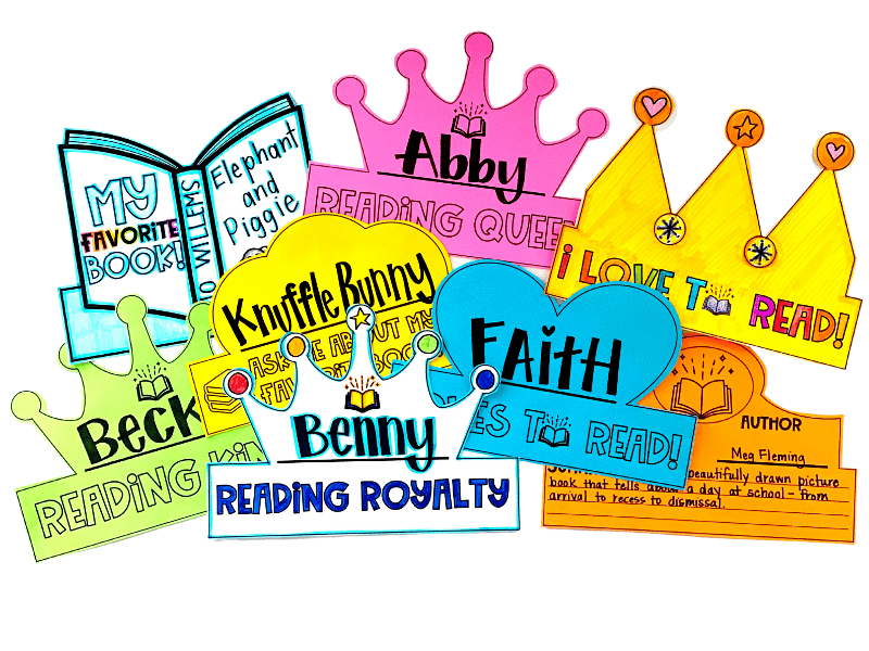 Downloadable paper crown templates for Read Across America day.