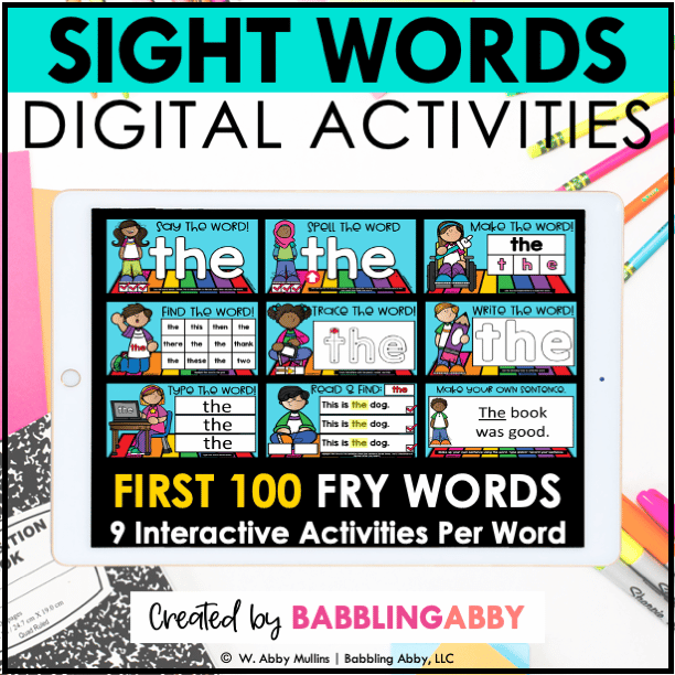 Sight word activities