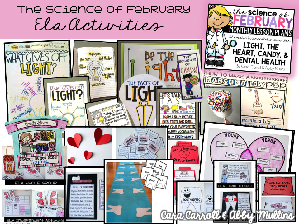 If you're looking for a comprehensive curriculum for teaching science to students in kindergarten, first grade, and second grade, you must check out The Science Of... series by Cara Carroll and Abby Mullins! This cross-curricular set of unit plans, not only teaches science concepts, but also provides the teacher several options for teaching thematically in ELA and math, too! The lessons are engaging and fun. This set focuses on: light science, dental health, candy science, and heart science!