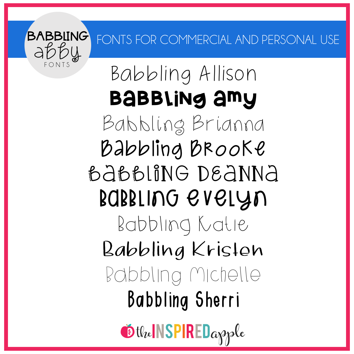 60 Fun, Hand Drawn Fonts! - Babbling Abby