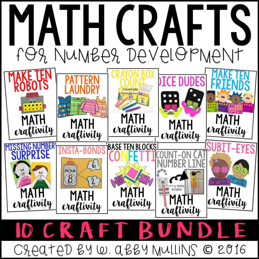 Kids in kindergarten and first grade will LOVE these math crafts! Make learning fun AND support number development! Skills included are: making 5 and 10, decomposing numbers, subitizing, ten frames, number lines, patterning, and more! 1d