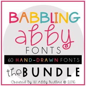 Babbling Abby Font Bundle - 80 hand-drawn fonts for personal and commercial use!