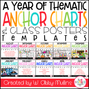 Teachers, if you love making anchor charts and class posters for your classroom, then you must check out this bundle! It includes five sets of templates for each month of the school year and is perfect for preschool, kindergarten, first grade, and second grade. Your students will love to make help you make them, and they will be a fun addition to your classroom walls or hallway displays!