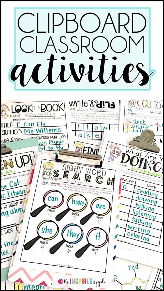 https://www.teacherspayteachers.com/Product/Clipboard-Classroom-Activities-112684