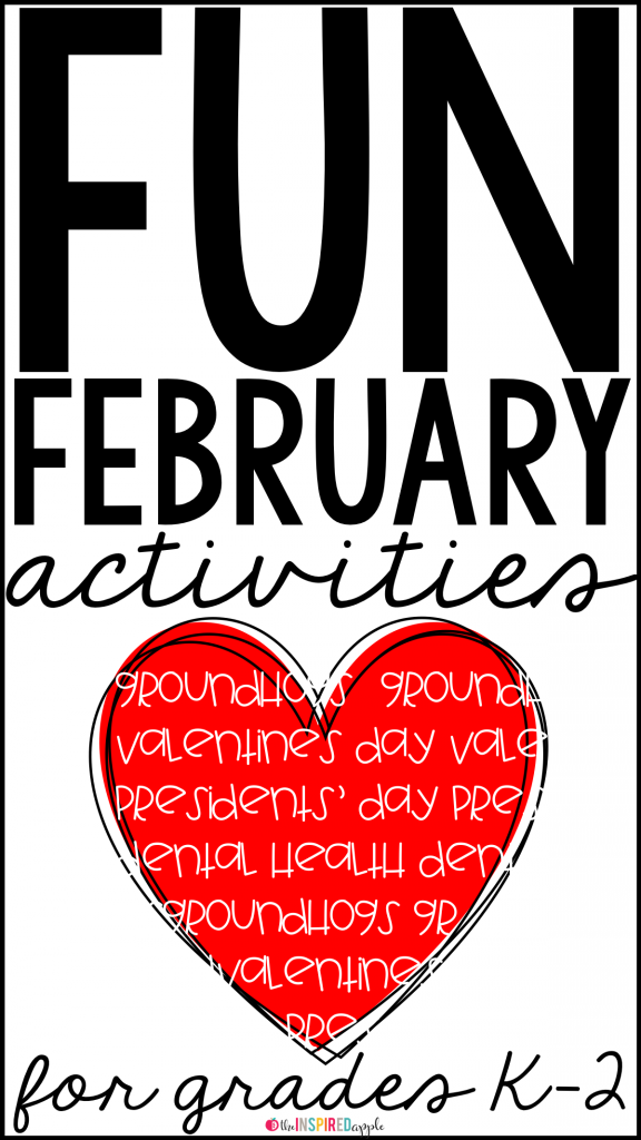 The Inspired Apple has some great activities to use this February! From Groundhog Day to Valentine's Day to Presidents' Day to Dental Health month, you'll be inspired to add some fun activities into your curriculum or thematic units. Crafts, anchor charts, posters, and a free activity, too! Be sure to check this post out if you teach preschool, kindergarten, first grade, or second grade!