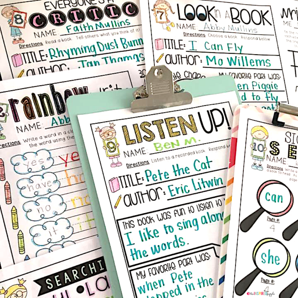 Teachers are BUSY people, which is why these no-prep literacy printables are great for centers, review, subs, and more! Simply print, add a clipboard, and use what you already have on hand - word walls, spelling lists, environmental print, books, listening centers, etc. - in your classroom to engage and challenge your kindergarten, first grade, and second grade students! Fun, engaging, and EASY!