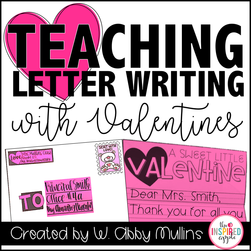 Teaching letter writing to kindergarten, first grade, and second grade students is even more fun and engaging with this Valentine Day activity! Your students will love selecting a staff member to send a poster-sized Valentine to, all while learning the parts of a letter and the letter writing process. Follow it up with a writing activity where students get to send a Valentine letter to someone special!