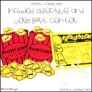 Teaching your kindergarten, first grade, and second grade students about adjectives and verbs has never been MORE FUN! You'll use popping popcorn (either in a microwave or with an actual popcorn popper) to teach your students about adjectives and verbs, encouraging them to use their five senses to really experience the popcorn. This resource includes an engaging lesson plan, student activity sheet to use during instruction, adjectives and verbs sorting center and response sheet, craftivity, and 3 differentiated writing extension pages. Many teachers have used this during a formal observation with rave reviews from administration, but - most importantly - STUDENTS! I promise, your kiddos will LOVE IT!