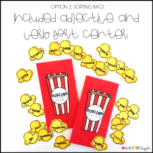 Teaching your kindergarten, first grade, and second grade students about adjectives and verbs has never been MORE FUN! You'll use popping popcorn (either in a microwave or with an actual popcorn popper) to teach your students about adjectives and verbs, encouraging them to use their five senses to really experience the popcorn. This resource includes an engaging lesson plan, student activity sheet to use during instruction, adjectives and verbs sorting center and response sheet, craftivity, and 3 differentiated writing extension pages. Many teachers have used this during a formal observation with rave reviews from administration, but - most importantly - STUDENTS! I promise, your kiddos will LOVE IT!