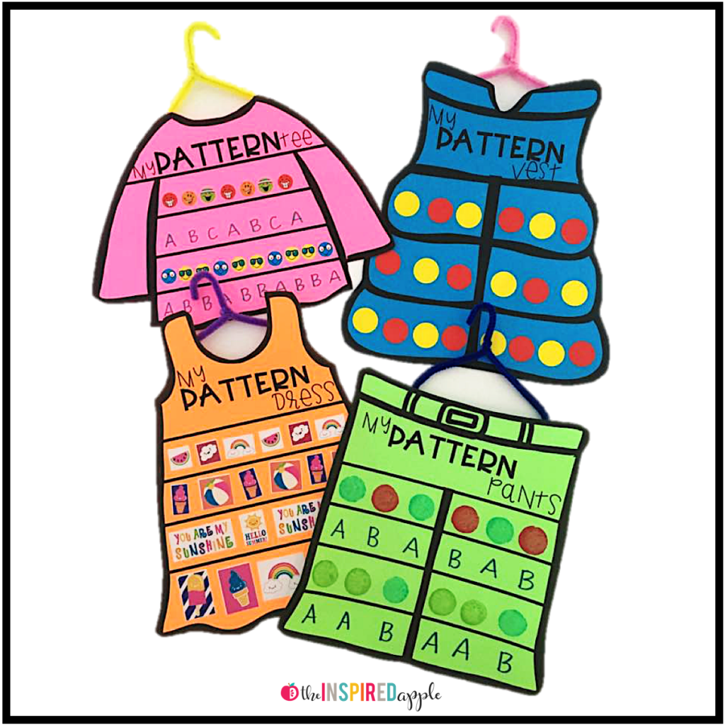 This math craft is perfect for using with students in pre-K, kindergarten, and first grade to reinforce patterning. It's fun, engaging, and simple to do!