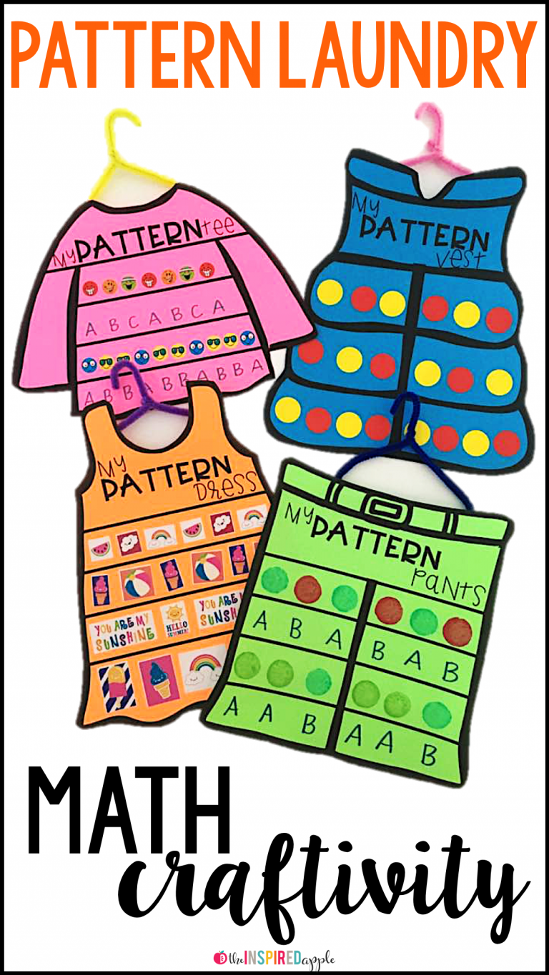 This math craft is perfect for using with students in pre-K, kindergarten, and first grade to reinforce patterning. It's fun, engaging, and simple to do!