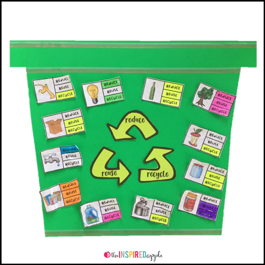 Teachers, this is a fun activity to incorporate into your Earth Day activities, study of the environment, to celebrate Earth Day, or to help students determine what types of things can be reduced, reused, or recycled to help save and protect the Earth! It's an easy way for kids in kindergarten, first grade, and second grade to learn what they can do to save the Earth!