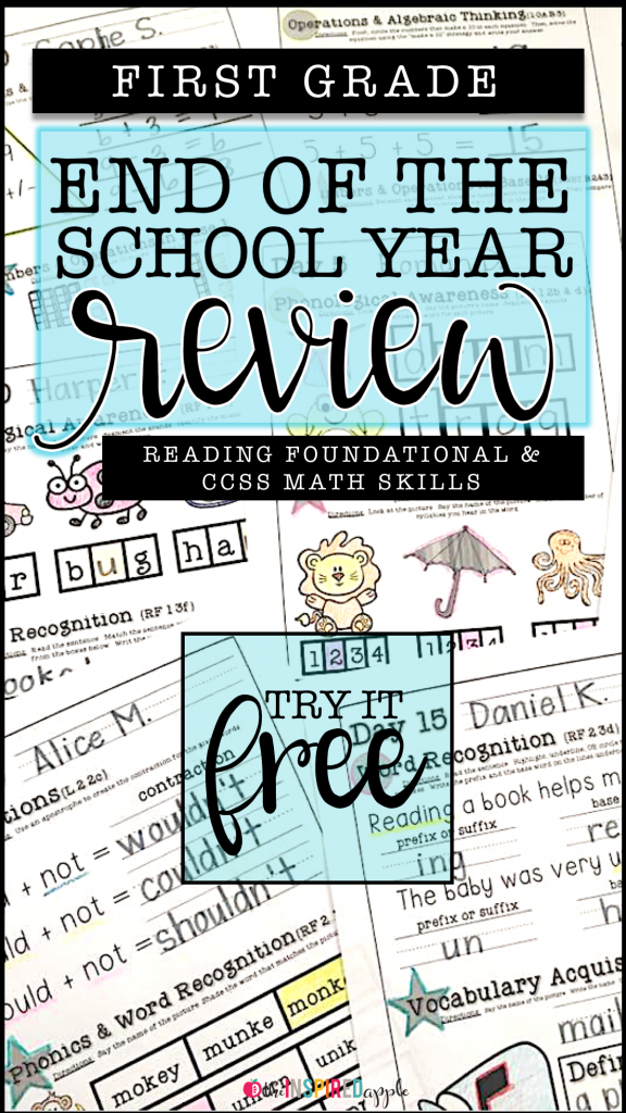 Are you looking for a great way to review reading foundational and literacy and math skills with your first grade students? This review packet is full of activities that are just PERFECT for helping you do just that! There are twenty days worth of review, that help with everything from phonics to word recognition to phonemic awareness to writing and more! Plus, you can try a sample day for FREE!