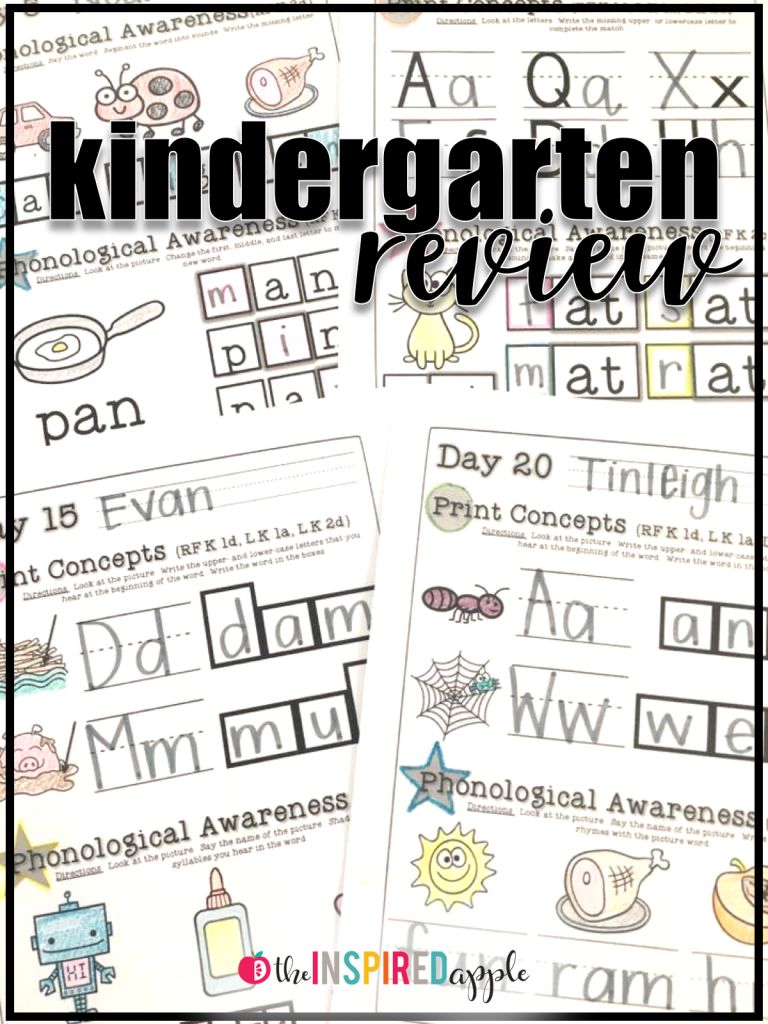 Are you looking for a great way to review reading foundational and literacy skills with your kindergarten students? This review packet is full of activities that are just PERFECT for helping you do just that! There are twenty days worth of review, that help with everything from phonics to word recognition to phonemic awareness to writing and more! Plus, you can try a sample day for FREE! 