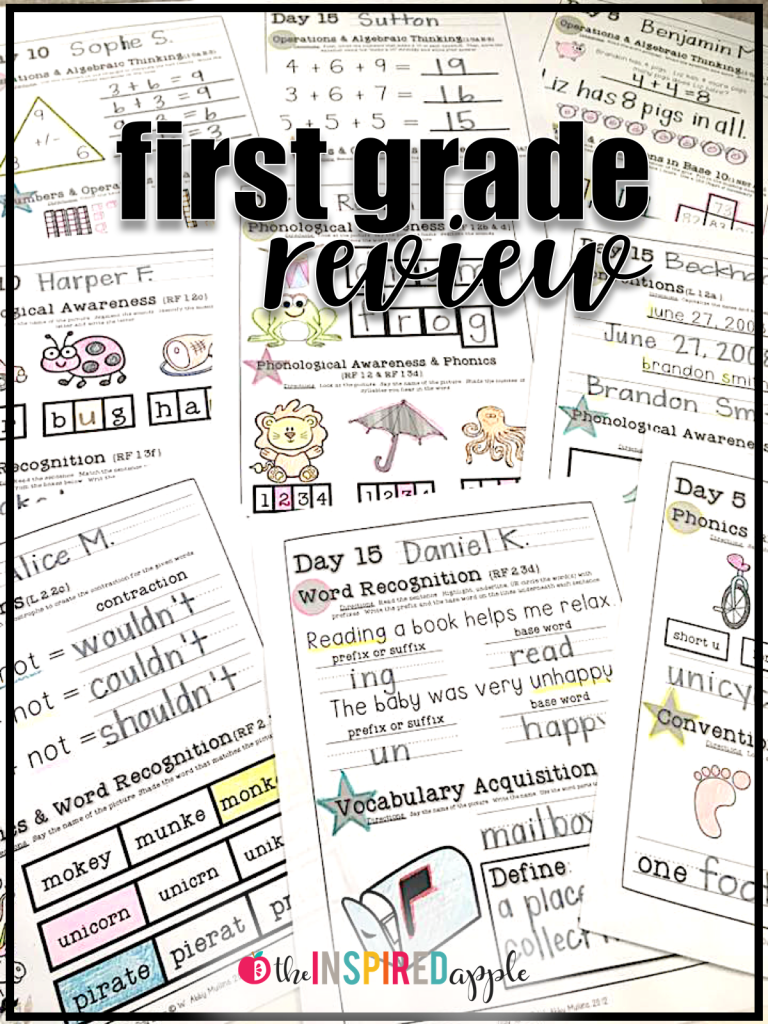 Are you looking for a great way to review reading foundational and literacy and math skills with your first grade students? This review packet is full of activities that are just PERFECT for helping you do just that! There are twenty days worth of review, that help with everything from phonics to word recognition to phonemic awareness to writing and more! Plus, you can try a sample day for FREE! 