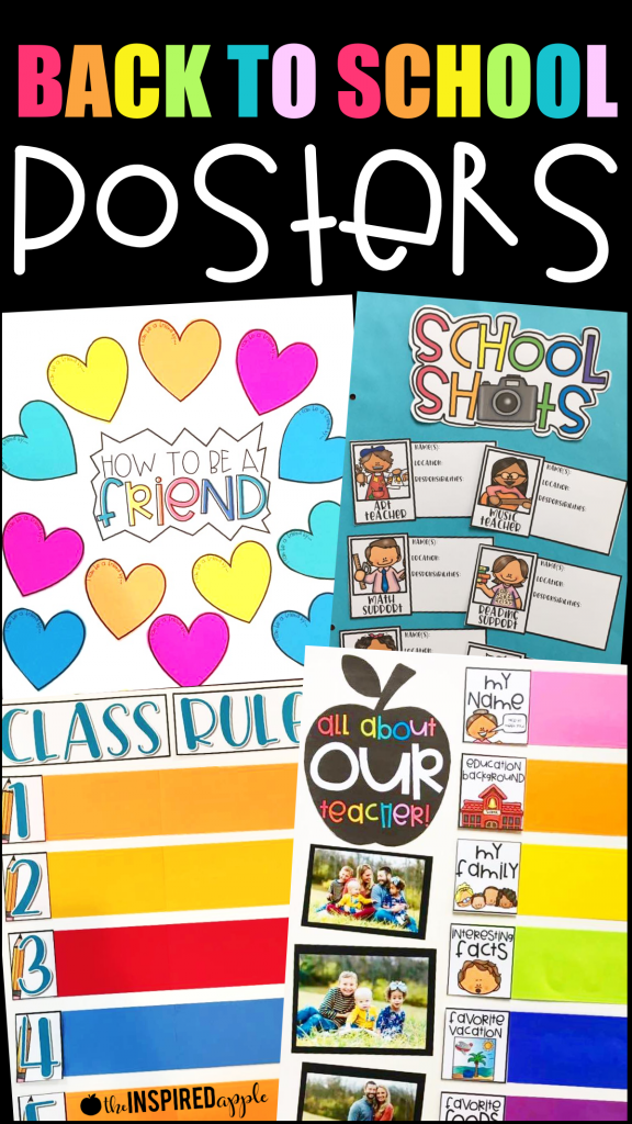 Are you looking for some awesome Back to School activities that are perfect for kindergarten, first grade, and second grade? Check out this set of anchor charts and class posters that will help with Meet the Teacher, School Rules and Classroom Management, along with establishing friendships and teaching kindness to your little learners! Use these interactive printables on poster board or on bulletin boards to make your make your back to school the best yet!