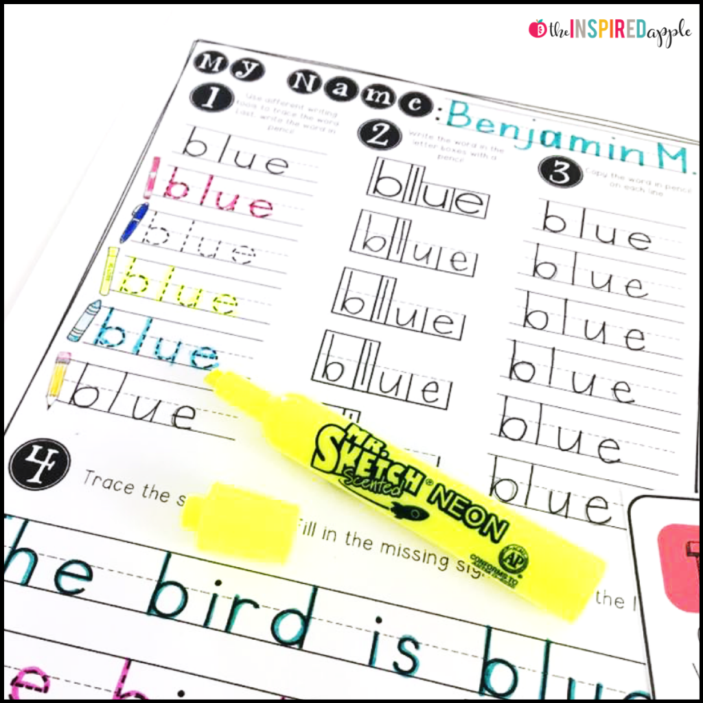 Sometimes handwriting can fall by the wayside when you're struggling to cram in all the content you possibly can as a teacher. This resource combines handwriting AND sight word practice so that you can get the most bang for your educational buck! Each word includes a practice sheet, sight word card, and twenty fun activities for practicing handwriting and sight words all at the same time! It's great for practicing specific Dolch word lists, along with manuscript handwriting practice. It's perfect for literacy centers, intervention, and small groups in kindergarten, first grade, second grade, and third grade!