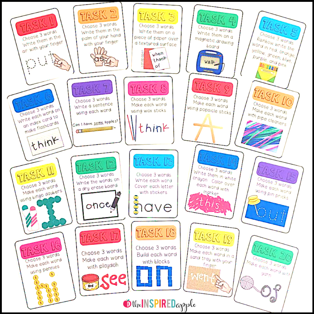 Sometimes handwriting can fall by the wayside when you're struggling to cram in all the content you possibly can as a teacher. This resource combines handwriting AND sight word practice so that you can get the most bang for your educational buck! Each word includes a practice sheet, sight word card, and twenty fun activities for practicing handwriting and sight words all at the same time! It's great for practicing specific Dolch word lists, along with manuscript handwriting practice. It's perfect for literacy centers, intervention, and small groups in kindergarten, first grade, second grade, and third grade!