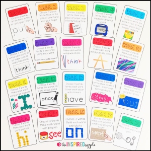 This is a set of 20 task cards to use with handwriting, sight words, or spelling words practice. Each colorful task card provides students with a task to complete to reinforce proficiency in reading and writing the words they are practicing. They are perfect for students in pre-k, kindergarten, first grade, and second grade to practice individually or at a literacy center. They're a great resource to add to your ELA curriculum!