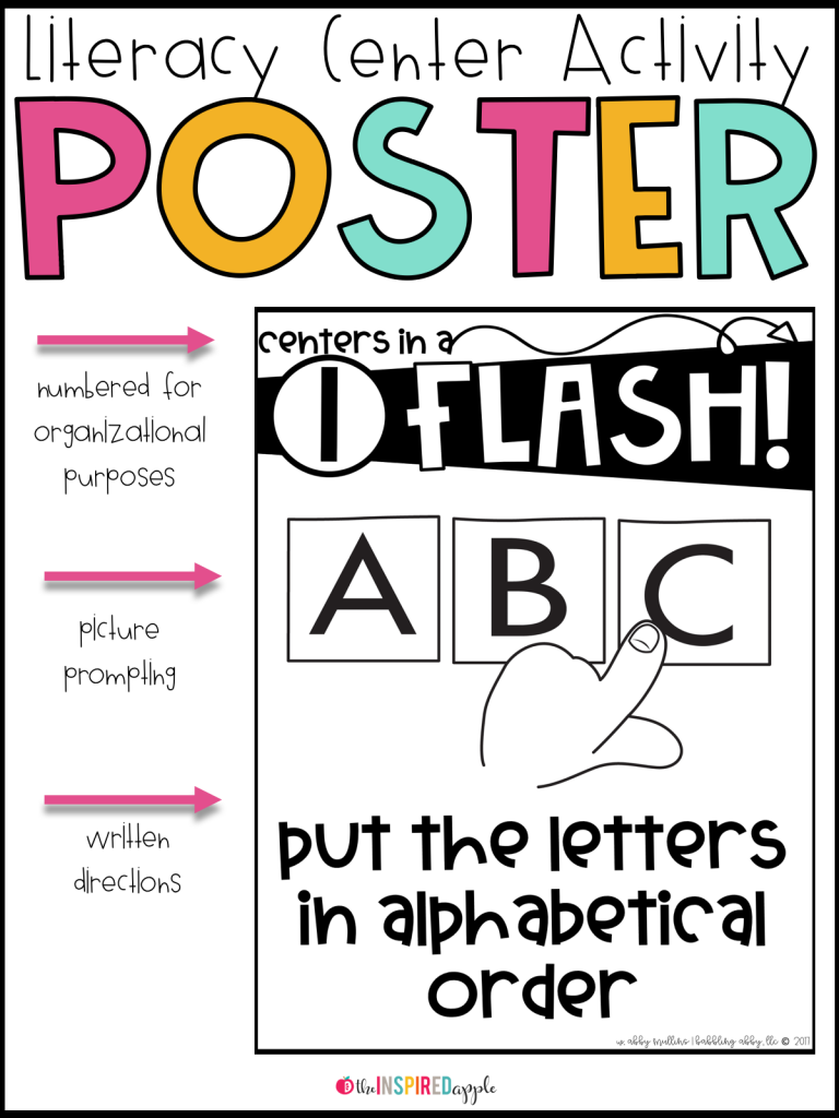 This is a set of 25 no-prep literacy centers activity posters. These were designed to compliment Kindergarten in a Flash and First Grade in a Flash flashcard sets, though you can use them with existing flashcards you already own OR you can easily use index cards to create your own flashcards specific to your curriculum. They're perfect for preschool, kindergarten, and first grade students and can easily be incorporated into you daily center rotations, small group activities, or ELA curriculum. The targeted skills include phonemic awareness, letter identification, letter-sound correspondence, writing, grammar, word families, vowel teams, r-controlled vowels, digraphs, diphthongs, homophones, antonyms, synonyms, and more!