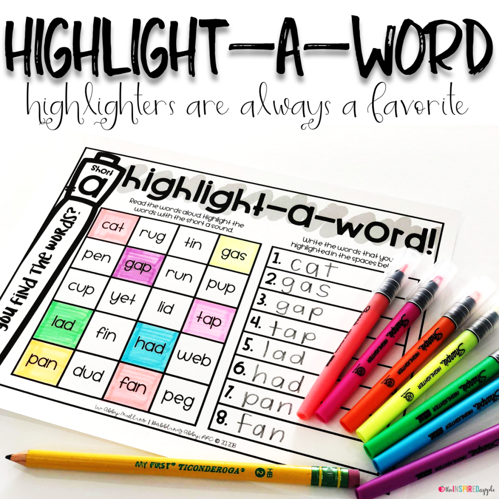 Highlight a Word Activity