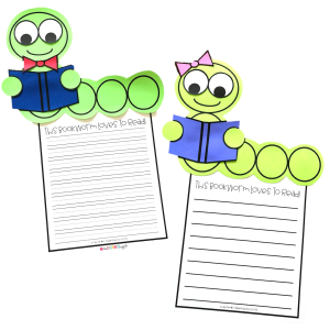 This is a fun bookworm writing craft that is perfect to use for book reviews/reports, Read Across America, or anytime of year when you want to get your little readers thinking about reading! The writing component is open-ended, so you can determine the type of prompt your students will respond to. I also know how valuable your time is, so this craft is super simple and requires very little prep on your end. This craft will best fit students in kindergarten, first grade, and second grade!