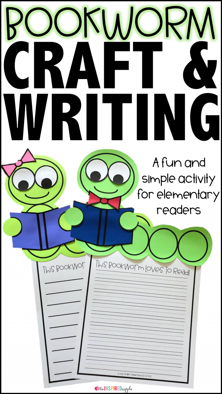 This is a fun bookworm writing craft that is perfect to use for book reviews/reports, Read Across America, or anytime of year when you want to get your little readers thinking about reading! The writing component is open-ended, so you can determine the type of prompt your students will respond to. I also know how valuable your time is, so this craft is super simple and requires very little prep on your end. This craft will best fit students in kindergarten, first grade, and second grade!