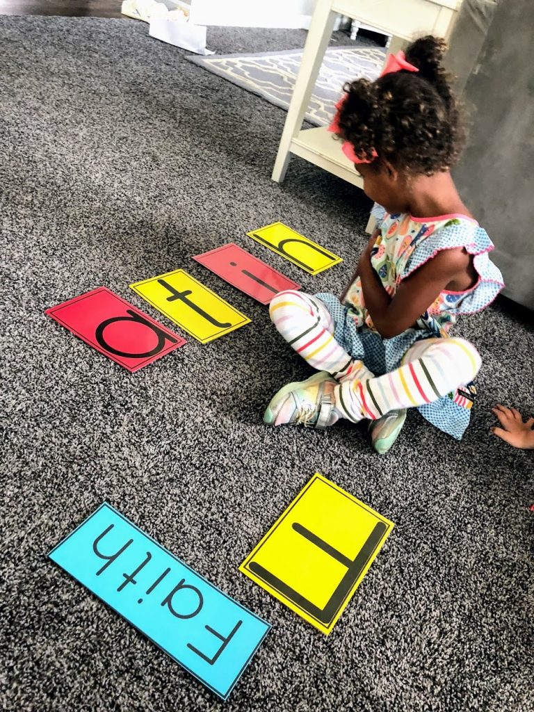 Big Letter Names are a fun way to help you preschoolers learn to build, create, and spell their names! These printable letters were created to be highly visual and tangible so that your child or student can manipulate and see them with ease. Learning the letters in their names also helps with letter recognition and identification. These letters can be used at home and in the classroom for other activities, too, including alphabetical order, building sight words, learning the letters of the alphabet, creating a bulletin board, and more! #preschool #preschooler #kindergartener #kindergarten #teacher #firstgrade #makingnames #activities #printable #tactile #engaging #fun #learning #backtoschool