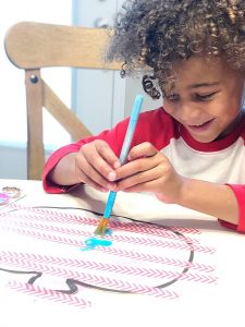 If you need an EASY art activity to do this fall with your kiddos, this pumpkin painting with washi tape is perfect! It requires very little prep, few materials, and is so simple you could even do it with toddlers. Your kiddos will get the chance to practice following directions and exercise their fine motor skills through cutting out the pumpkin outline, the pulling/tearing/smoothing/pinching the tape, and painting the pumpkin. A beautiful pumpkin results that would be beautifully displayed in the hallway at school or on a bulletin board!