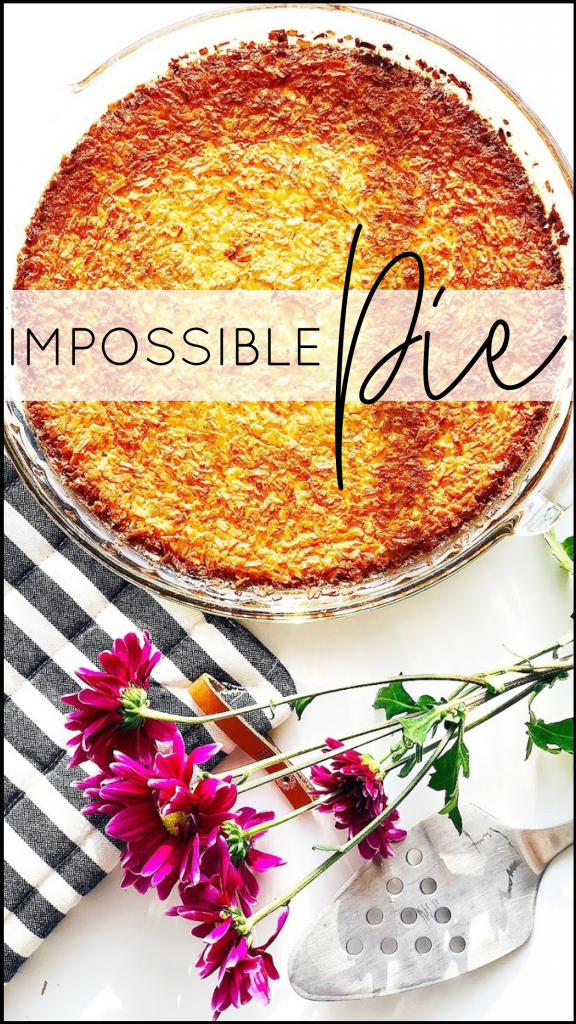 Impossible Pie is an impossibly easy recipe to make and includes simple ingredients like Bisquick, eggs, vanilla, sugar, and coconut. This easy dessert is flavorful, with a custard-like filling. It's incredibly easy to bake and delicious served warm or cooled.