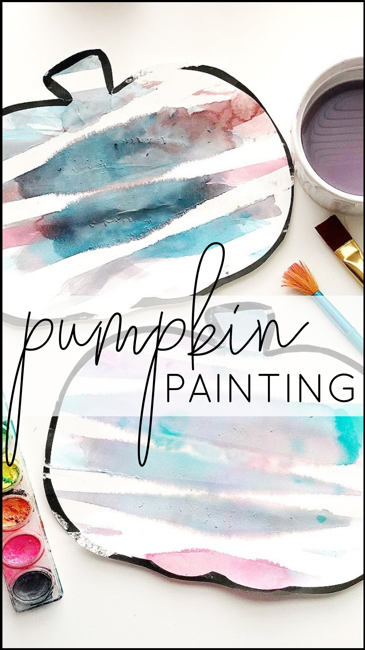 If you need an EASY art activity to do this fall with your kiddos, this pumpkin painting with washi tape is perfect! It requires very little prep, few materials, and is so simple you could even do it with toddlers. Your kiddos will get the chance to practice following directions and exercise their fine motor skills through cutting out the pumpkin outline, the pulling/tearing/smoothing/pinching the tape, and painting the pumpkin. A beautiful pumpkin results that would be beautifully displayed in the hallway at school or on a bulletin board!