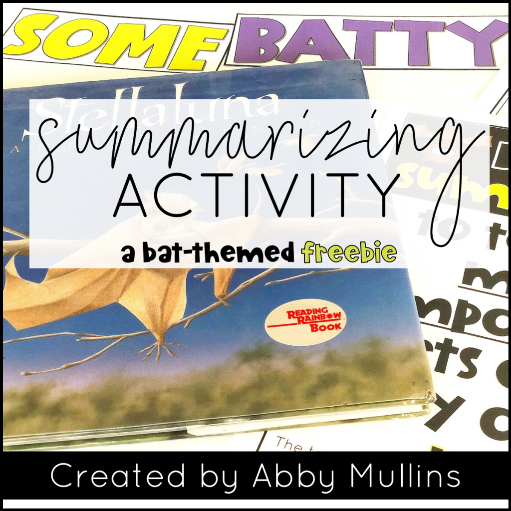 This is a FUN and FREE bat-themed summarizing activity. It pairs well with bat-themed, fiction picture-books. Perfect for the kindergarten, first grade, or second grade classroom. Download a copy at the end of this post!