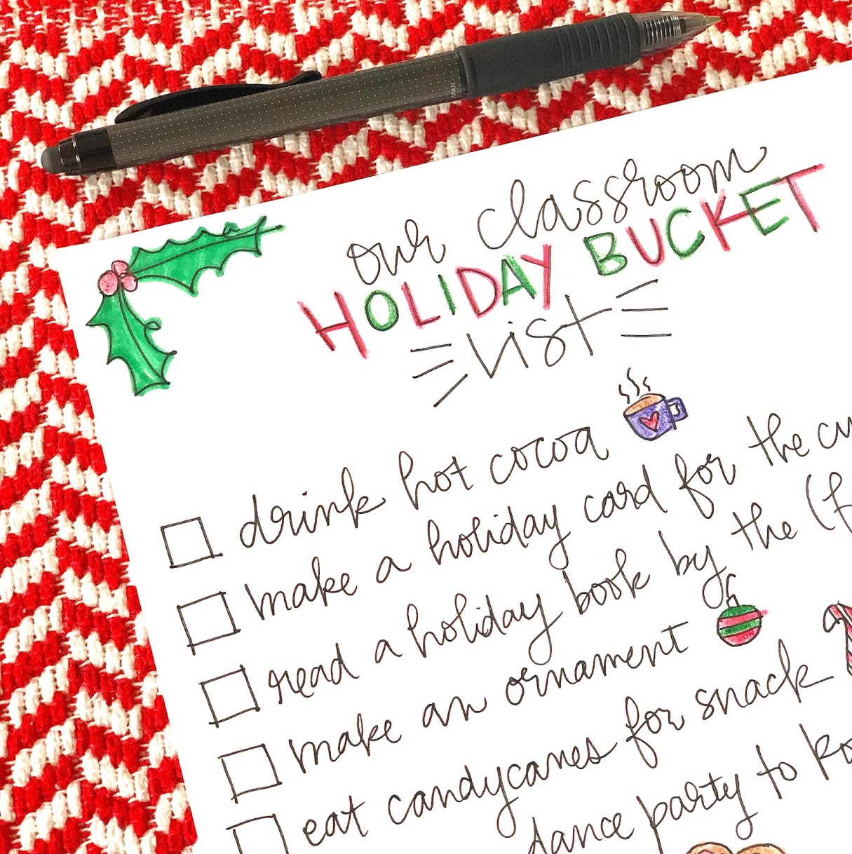 Enjoy This Free Printable Holiday Bucket List To Use In Your Classroom ...