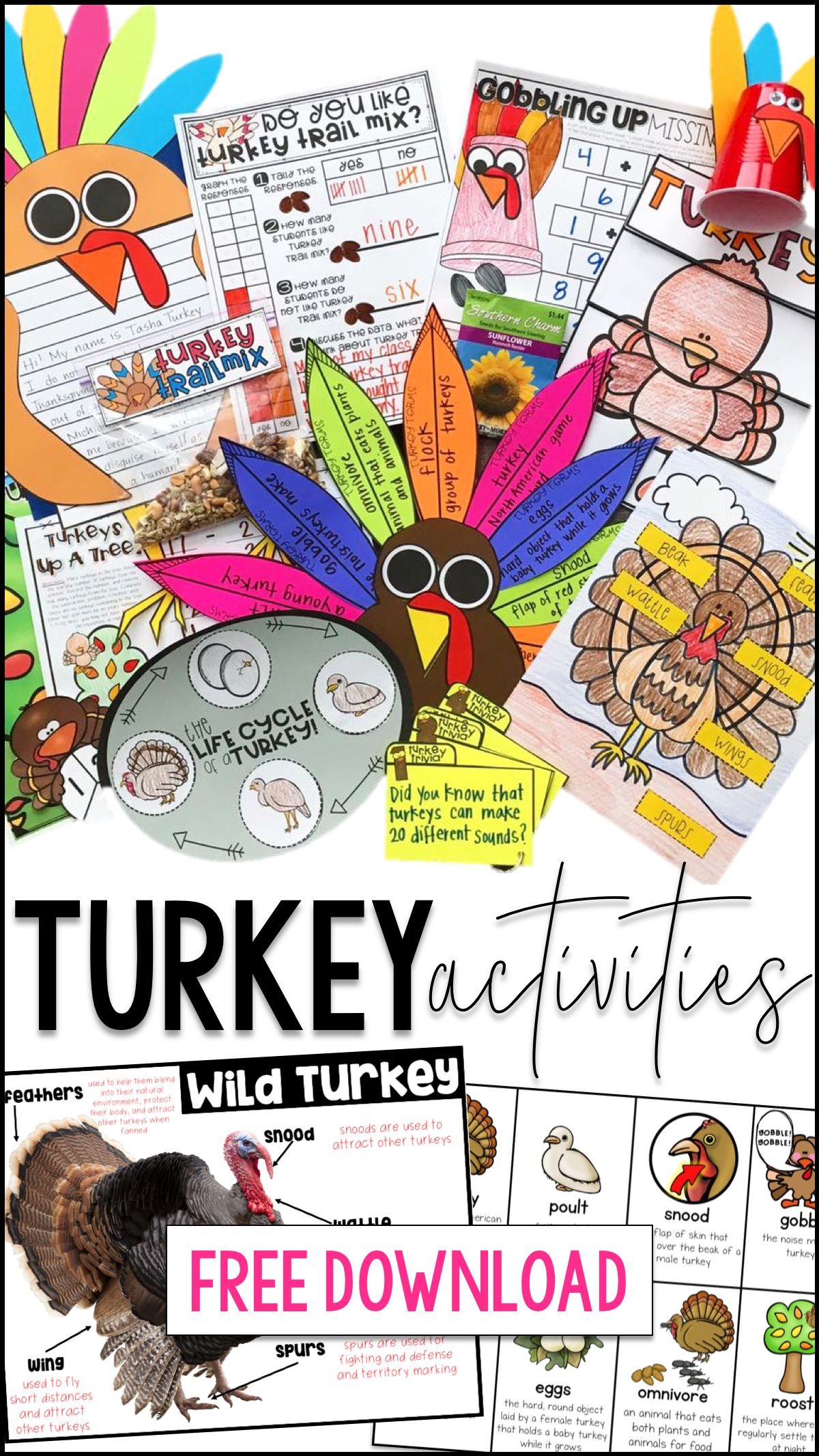 Turkey Freebies For Teachers Babbling Abby