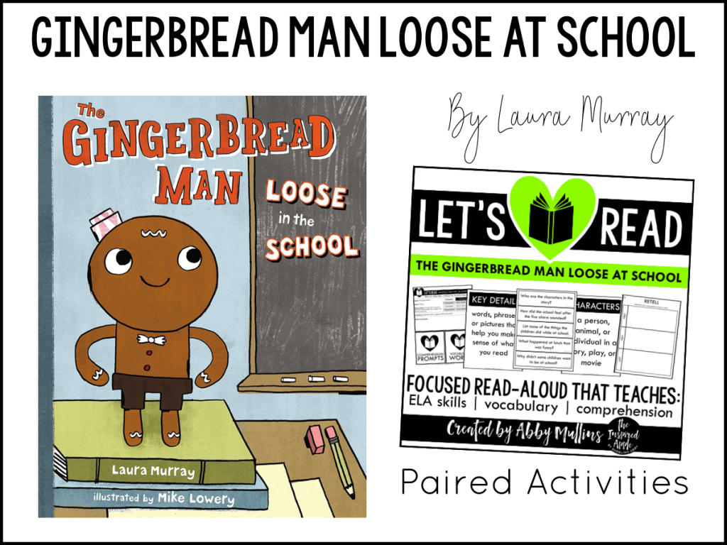 Today, I’m sharing TEN of my favorite Gingerbread-themed picture books and activities that will fit right into your curriculum whether you teach kindergarten, first grade, or second grade OR if you're looking to add some new titles to your home library! Each book shown below matches with a set of paired activities, so that your lesson plans are ready to roll and you can simply teach! They’re Common Core standards-aligned, focused on comprehension, vocabulary and a variety of ELA skills, and include three differentiated assessments. #kidlit #christmas #holiday #picturebooks #readaloud #teach The Gingerbread Man Loose at the School