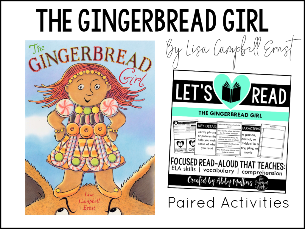 Today, I’m sharing TEN of my favorite Gingerbread-themed picture books and activities that will fit right into your curriculum whether you teach kindergarten, first grade, or second grade OR if you're looking to add some new titles to your home library! Each book shown below matches with a set of paired activities, so that your lesson plans are ready to roll and you can simply teach! They’re Common Core standards-aligned, focused on comprehension, vocabulary and a variety of ELA skills, and include three differentiated assessments. #kidlit #christmas #holiday #picturebooks #readaloud #teach The Gingerbread Girl