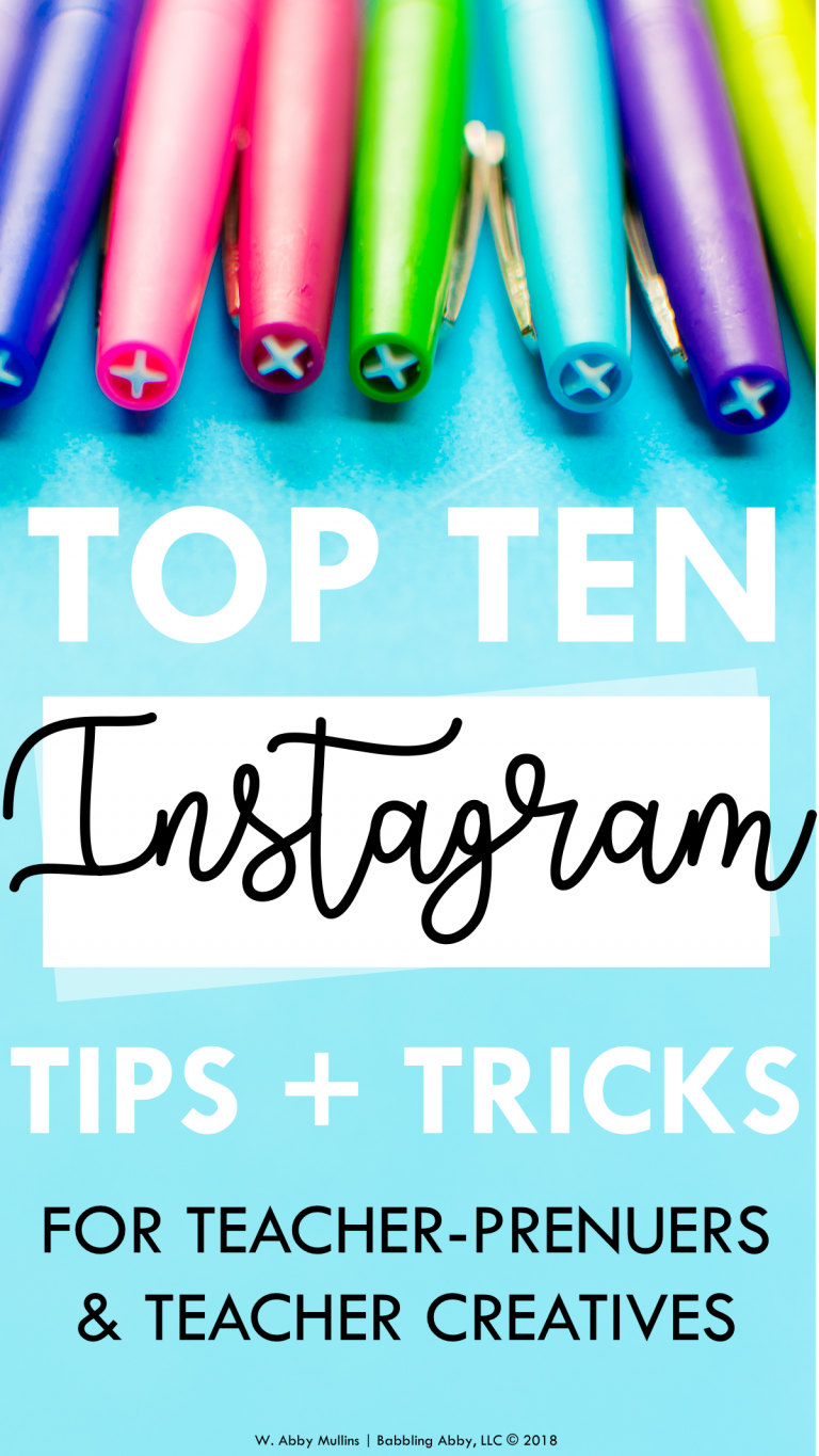 Are you a teacher-preneur who’s interested in learning how to market your teaching materials from Teachers Pay Teachers, self-made curriculum, small business or side hustle on Instagram? Then this post is for you! Babbling Abby from The Inspired Apple has created a FREE guide with Ten Instagram Tips and Tricks for Teacher Creatives to get you started. Download the free printable guide today! #teacherpreneur #teach #teacher #instagram #marketing #tpt #teacherspayteachers #seller #tptseller #tips #tricks #howto #Instagram #guide #free #printable