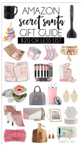 Looking for the perfect present to take to a holiday exchange this season? This secret Santa gift guide shares 25+ fun gifts that are all under $20. All items can be purchased from Amazon making this the easiest gift guide to shop ever! Perfect for holiday get-togethers, stocking stuffers, and work parties.#secretsanta #secretsister #gift #present #giftexchange #holiday #christmas #holidayparty #giftguide #giftgivingguide #amazon #forher #forwomen #workparty
