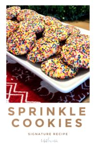 With its colorful exterior and soft and chewy middle, this Sprinkle Cookie promises to charm adults and children alike. No doubt, it will be the star of the party in all its sprinkly spunk! It’s become the Babbling Abby Signature Sprinkle cookie - a go-to for the annual Christmas cookie party! #cookie #cookies #cookierecipe #sprinkles #Christmascookie #holidaytreat #partyfavorite #sprinklecookie #holiday #funfood #cookieparty babblingabby.net