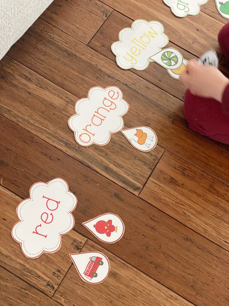Free Pre-K Activity: color work through simple matching activities.