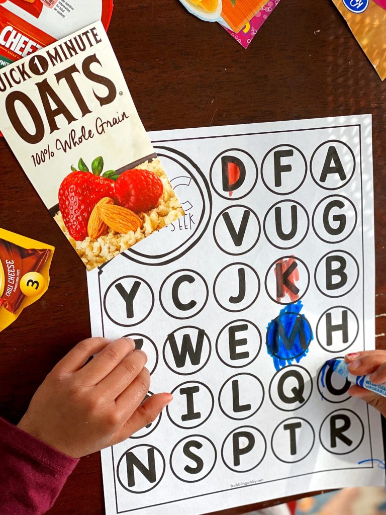 Preschool Activities: Alphabet hide-n-seek with environmental print.