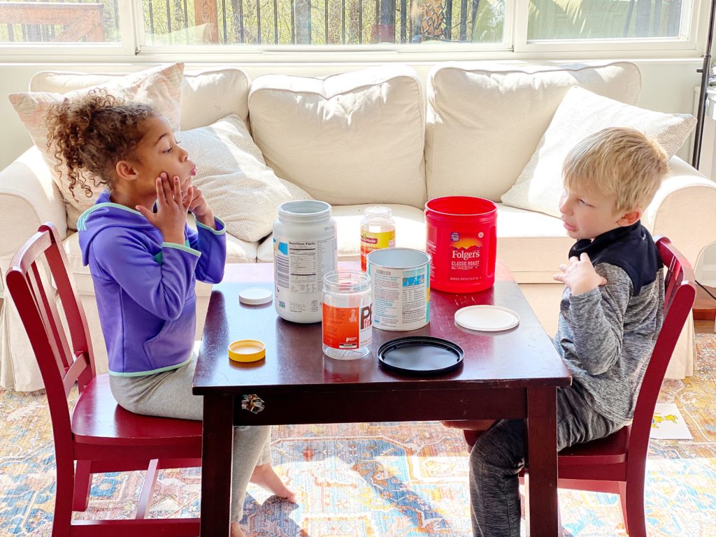 Preschool and kindergarten STEM Activities with Food Containers.