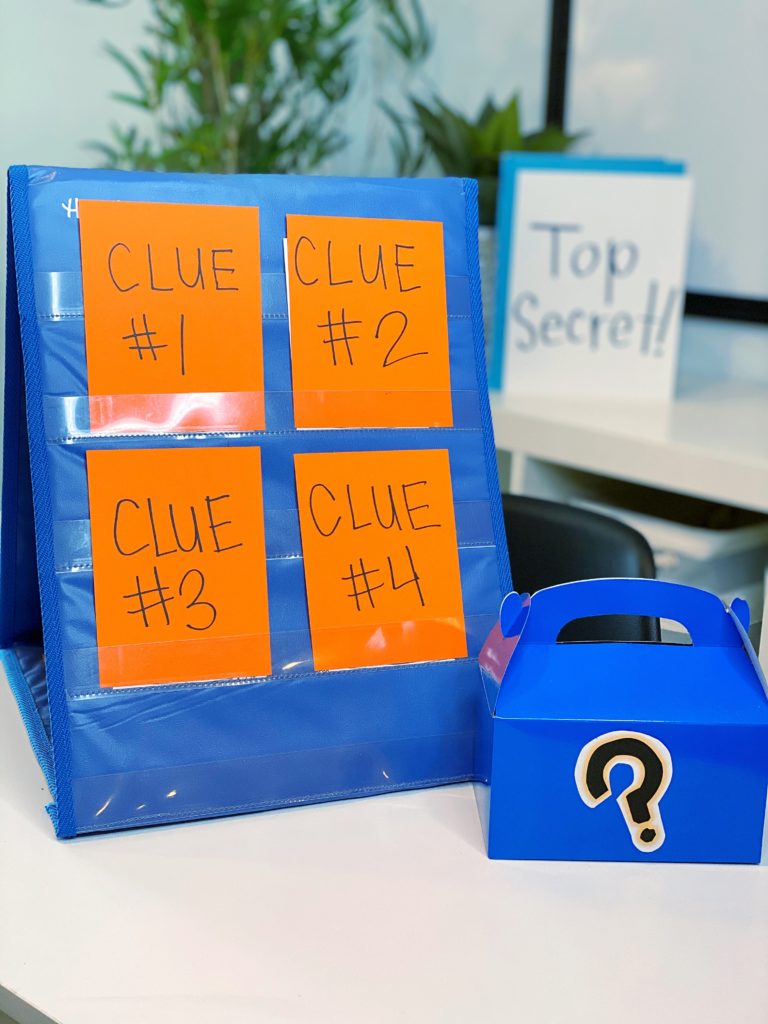 Use clue cards to help your students guess what's in the Mystery Box.