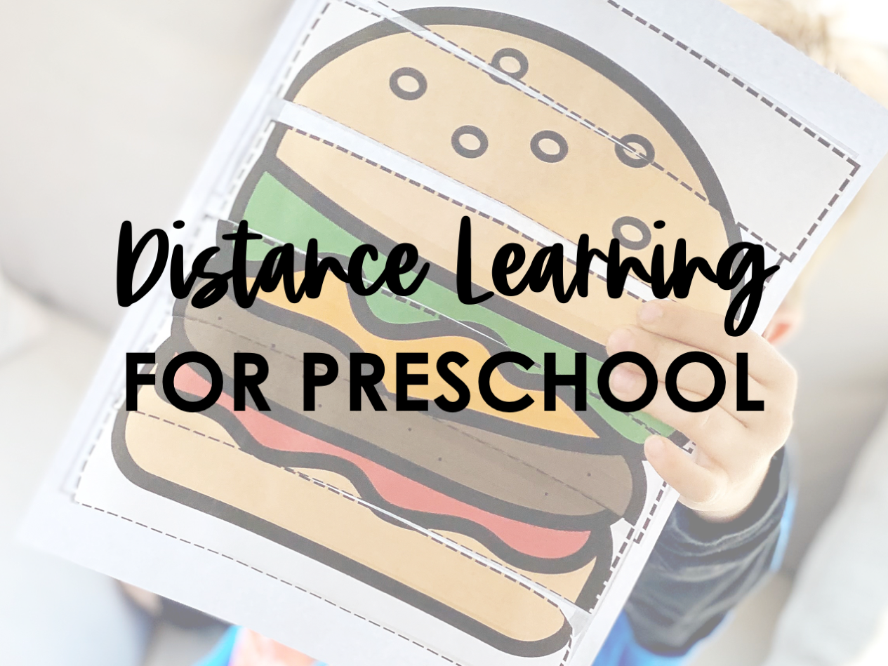 Distance learning for preschool resources found here! Everything from literacy to math to movement to fine motor and more! #kindergarten #preschool #distancelearning #NTI #homeschool #freeprintables #math #reading #babblingabby babblingabby.net