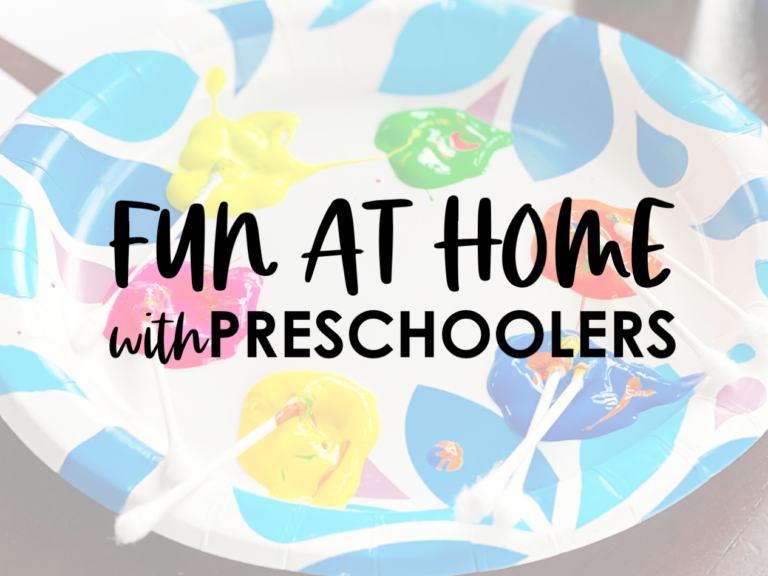 Looking for ways to have fun at home with preschoolers? This post is full of ideas that you can incorporate into your homeschool or classroom routine. It includes painting with q-tips, Run and Find game, ABC Hide-n-Seek, letter sorting and cereal sorting and patterns. #kindergarten #preschool #homeschool #freeprintables #puzzles #games #literacy #math #babblingabby babblingabby.net