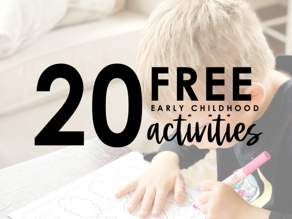 If you’re in search of some fun and educational things to do at home with your preschool or kindergartener, this post shares 20 FREE early childhood activities. #kindergarten #preschool #homeschool #freeprintables #babblingabby babblingabby.net