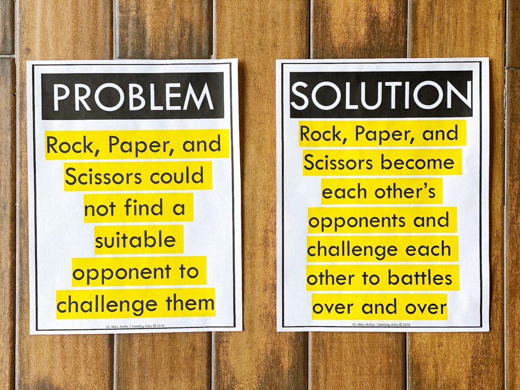 Highlight the problem and solution on these printable posters as visual reminders for your students.