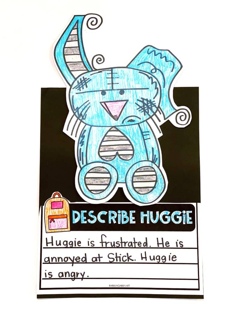 Printable activity for K-5 to help teach character traits using the book, The Epic Adventures of Huggie and Stick.