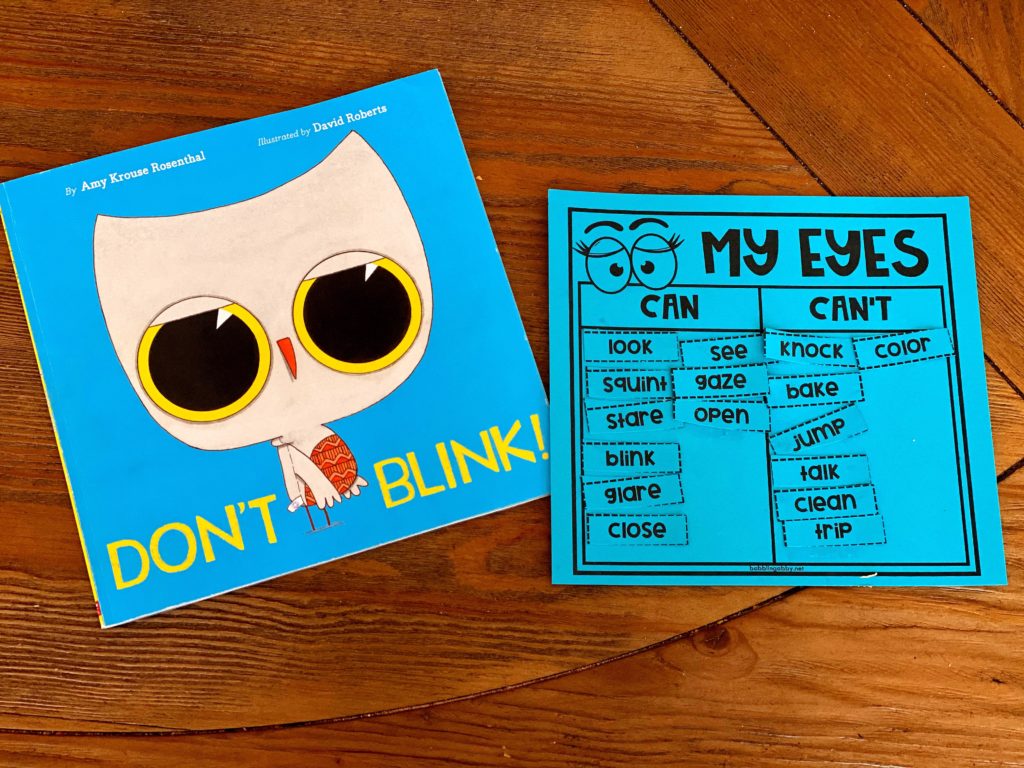 Challenge your kids with this eye-themed sorting activity (printable). 