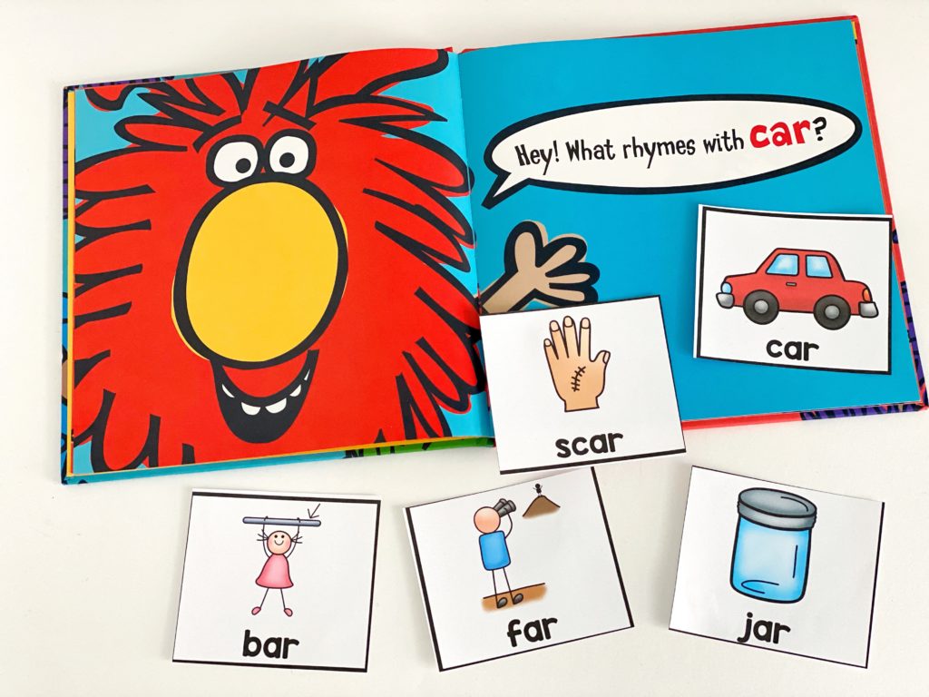 A rhyming words activity with printable rhyming cards.